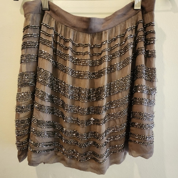 Club Monoco Silk Beaded Mini Skirt Size 8 - Picture 2 of 10